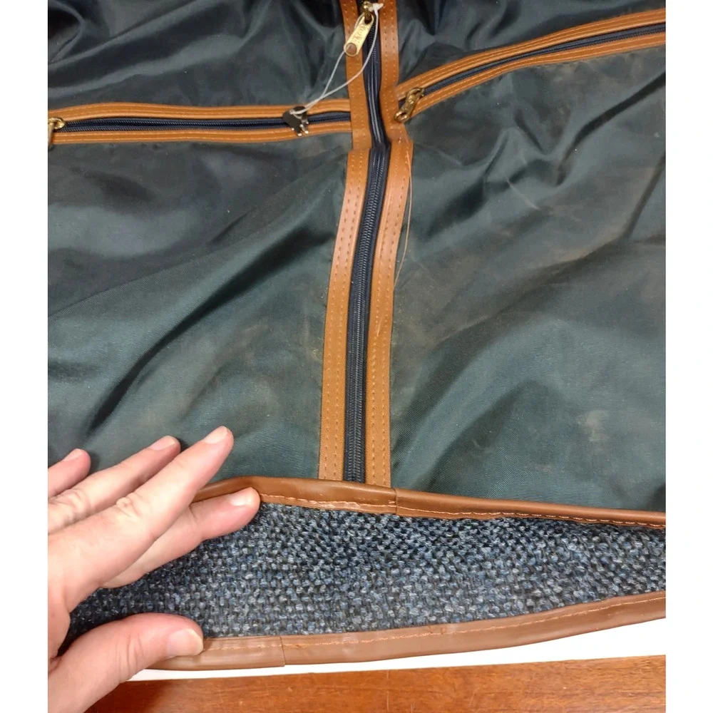 Vintage Verdi Folding Suit Garment Travel Bag Tweed w Keys 24